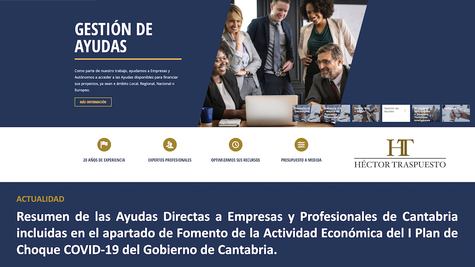 I Plan de Choque Covid19, gobierno de cantabria, HT Consultores, hector traspuesto, santander, torrelavega, cantabria, gestion de ayudas, consultoria estrategica