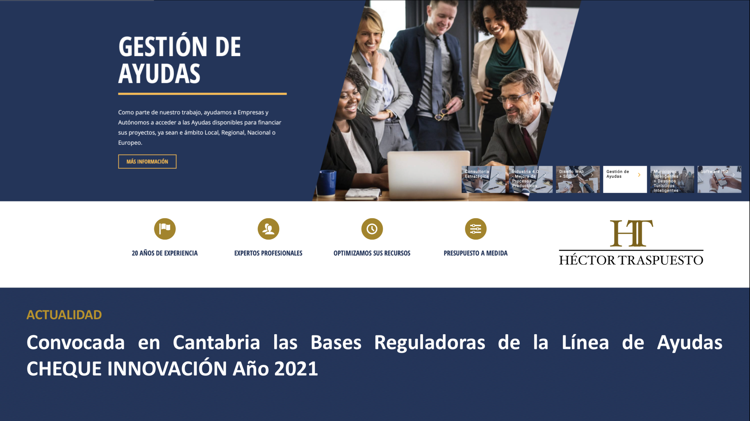 Convocadas en Cantabria las Bases Reguladoras Linea de Ayudas Cheque Innovacion 2021, HT Consultores, Gestion de proyectos, Cantabria